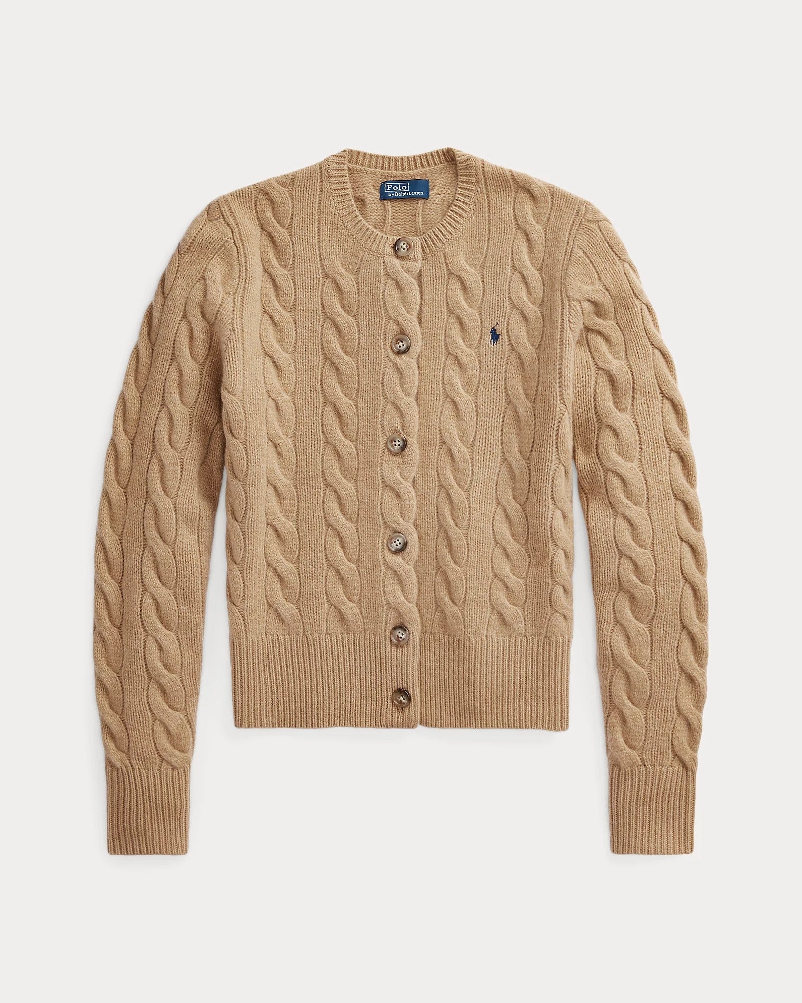 Wool and Cashmere Cardigan in Braided Knit