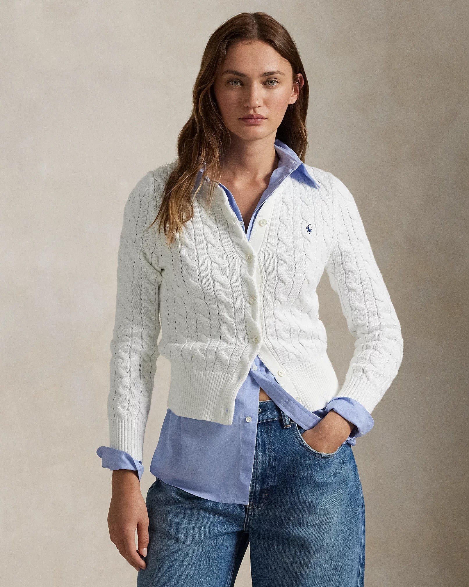 RL Cardigan | Braided Cotton Knit