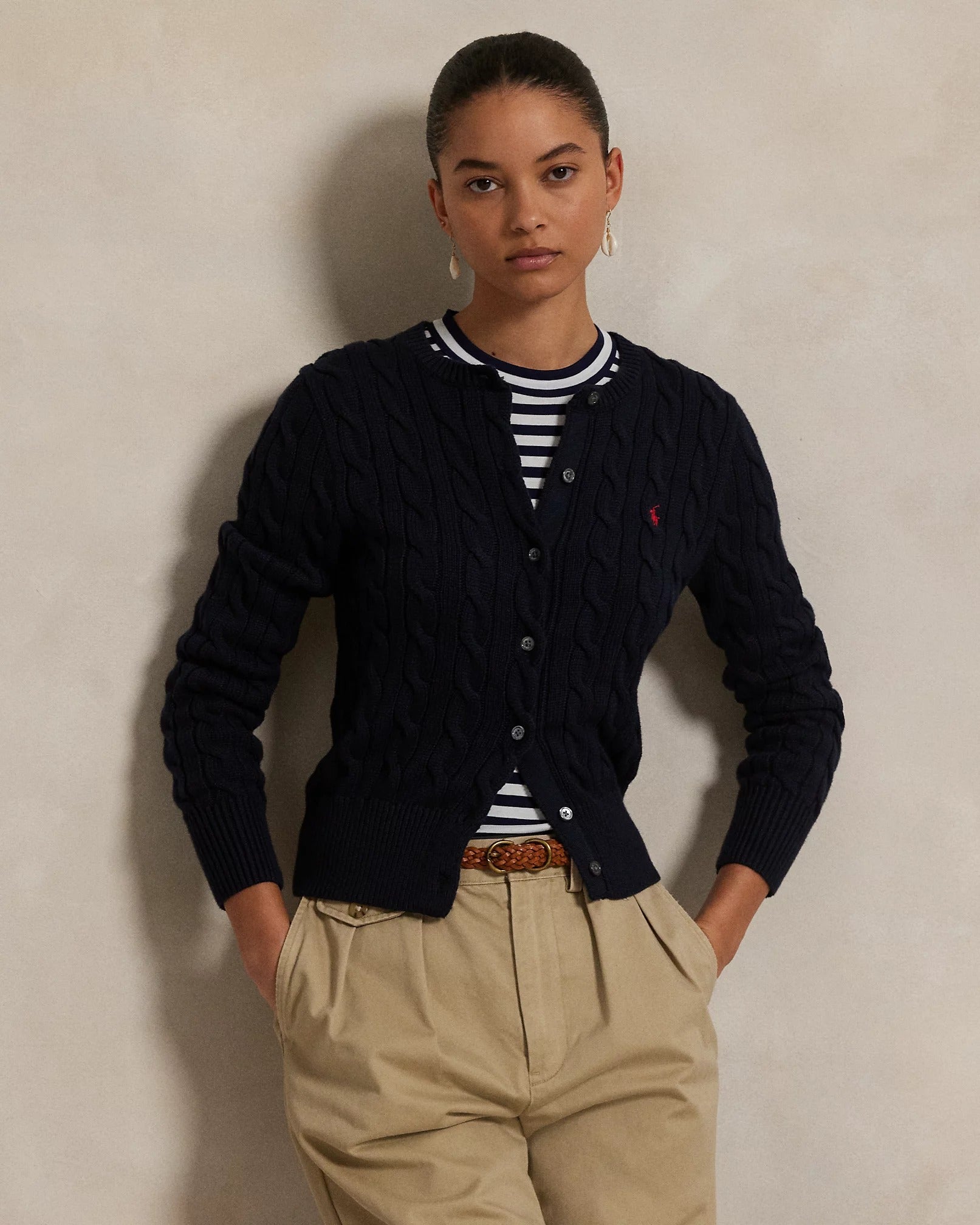 RL Cardigan | Braided Cotton Knit